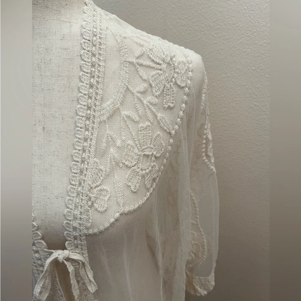 Lace Kimono Beach Cover Up, NWT - Picture 3 of 8
